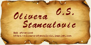 Olivera Stančulović vizit kartica